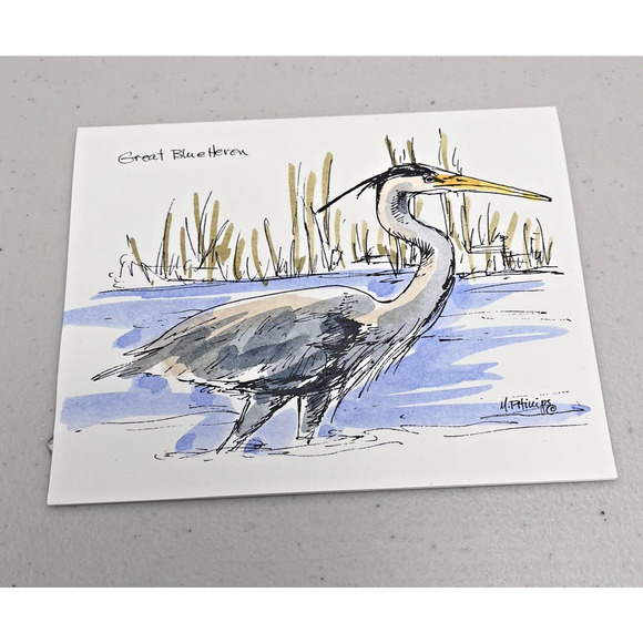 Hand painted Greeting Cards Shore Birds Cards Ink & Watercolor Signed 9 Blank - Picture 8 of 16